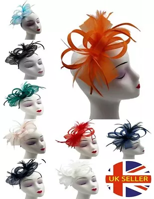 £9.85 • Buy Fascinator New Women's Small Headband Clip Hat Weddings Ladies Races Royal Ascot