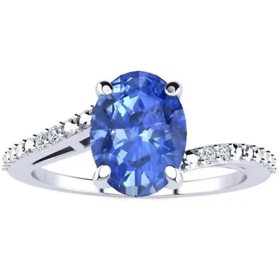 3.05 Ct Certified 100% Natural Oval Cut Tanzanite Diamond Ring 14KT Solid Gold • $799