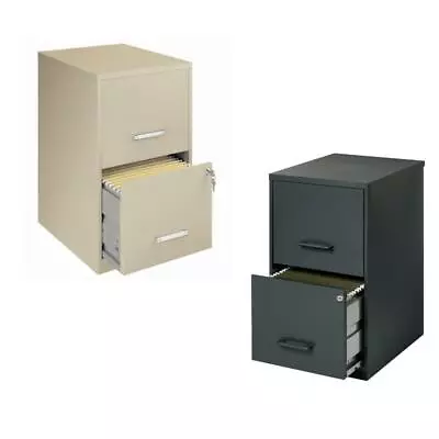 Value Pack (Set Of 2) Drawer Letter File Cabinet In Black And Putty • $182.68