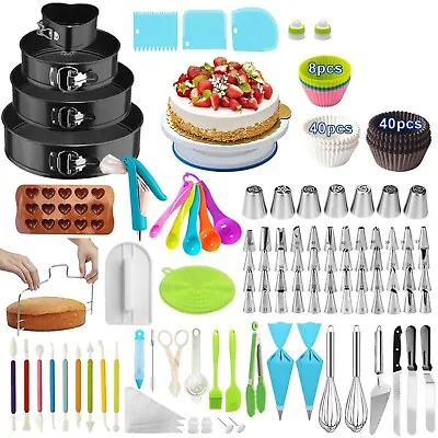 243 Pcs Cake Decorating Set Professional Cake Decorating Kit Baking Supplies • £42.99