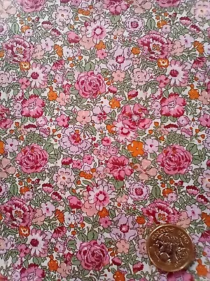 AMELIE F Flowers Floral  Liberty Of London Tana Lawn Cotton Approx 44 X 14 Cm • £4.50