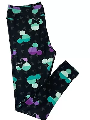 NEW LuLaRoe TC Disney Mickey Minnie Mouse Silhouette Black Leggings Tall Curvy • $39.90