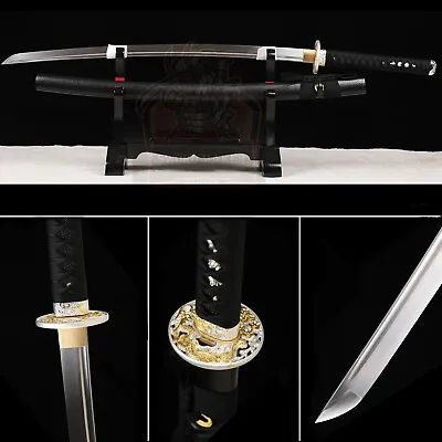 Handmade Dragon Tsuba Katana 9260 Spring Steel Japanese Samurai Sword Full Tang  • $88.88
