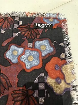 Liberty Of London Varuna Wool Vintage Shawl/ Scarf • £50