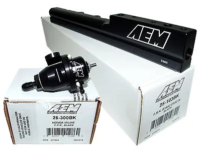 AEM High Volume Fuel Rail + Adj Pressure Regulator For Civic Del Sol B16A2 B16A3 • $286.90