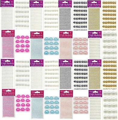 £2.25 • Buy 3d Stickers Pearl Dots Sparkly Glitter Gem Card Craft Wedding Self Adhesive