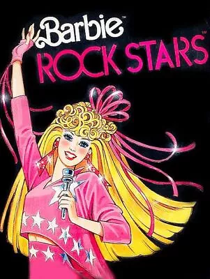 Retro 80's Rock Star Barbie 8x10 Pop Culture Craft And Quilt Cotton Fabric Block • $14.80