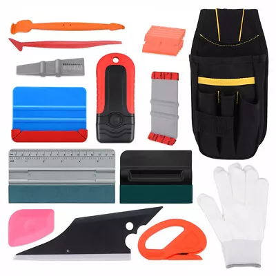 Car Vinyl Wrap Tools Kit Squeegee Tools Pouch Scratch Free Wrapping Micro Gasket • $25.64