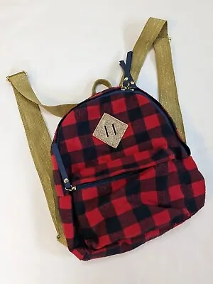 Buffalo Plaid Adjustable Gold Glitter Straps Backpack Size Small  • $5