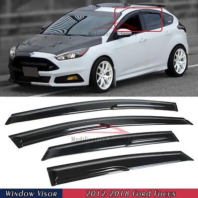 For 2012-2018 Ford Focus ST SE 4 Door Wavy Mugen Style Window Visors Rain Guards • $28.99