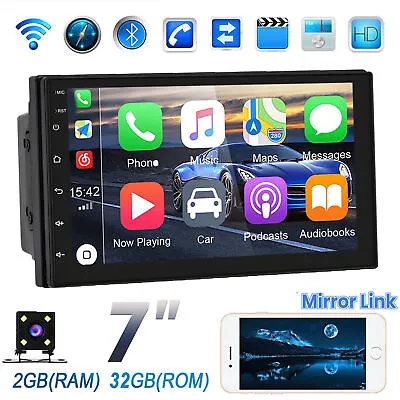 Android 12 Double 2Din 7  Car Stereo For Apple CarPlay Radio GPS Navi WiFi - • $58.99