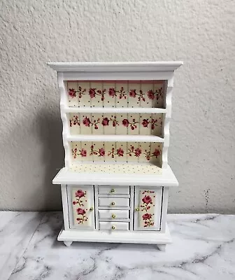 Dollhouse  Miniature Cabinet Kitchen Hutch Cupboard 1:12  Wood  White • $22