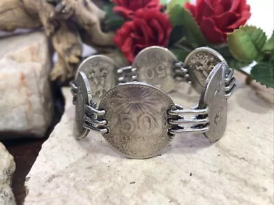 720  Silver 50 Centavos 1944-1939 Coin Linked Bracelet 54.3g • $129.99