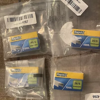 £10.50 • Buy Rapid Standard Staples 4 X 26/6 Pack Of 1000 Total 4 Packs 4000 Staples