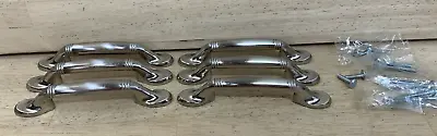 Vintage Lot Of 6 Drawer Pulls Handles Nickel Chrome Furniture Hardware W/ Screws • $27.66