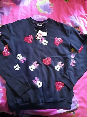 Minnie Mouse Sequin Heart Jumper Girls • £4.99