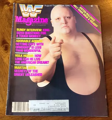 Vintage Aug/sept 1986 Issue Wwf Magazine King Kong Bundy Cover Good • $12.48