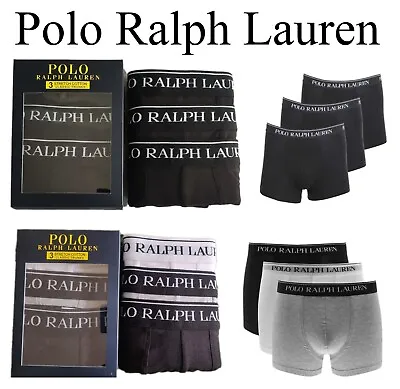 Ralph Lauren Mens Boxer Shorts 3 In Pack Underwear Trunks Boxing Day Sale • £19.99