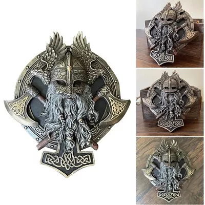 £15.69 • Buy Vintage Wall Decor Classical Viking Crazy Warrior Double Axe Resin Ornament UK