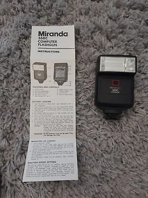 Vintage Miranda 350C Computer Flashgun Flash With Instruction Leaflet (1391c) • £12