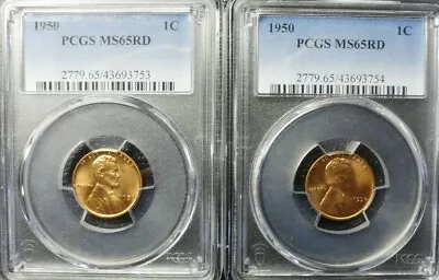 1950-P Lincoln Wheat Cent PCGS MS 65 RED  • $25