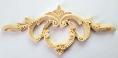 10-1/8 W X 4-1/2 H X 3/8 TH Hand Carved Wood Onlay Applique OW345 • $14.99