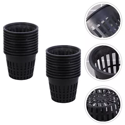  20 Pcs Hydroponic Net Cup Black Container With Hole Orchid Pot • $13.48