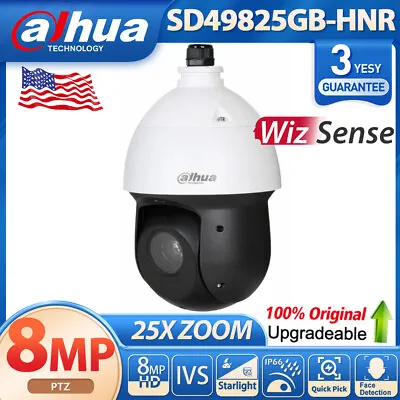 Dahua 8MP 25x Starlight IR WizSense Network PTZ Camera IP66 Face Detection • $512.05