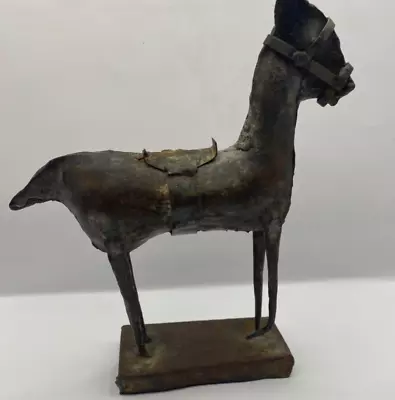 Distinctive Antique Folk Art Handcrafted Rustic Metal Horse Sculpture • $45