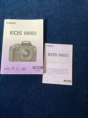Canon EOS 1000D Instruction Guide With Pocket Guide • £7.50