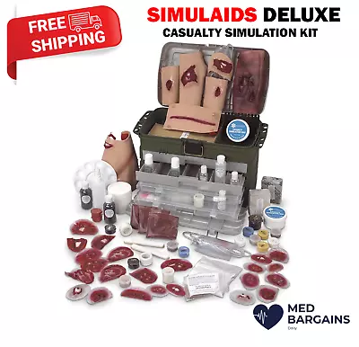 Nasco Simulaids DELUXE Casualty Simulation Kit Makeup 800-890 Stick-on Wounds • $1149.95