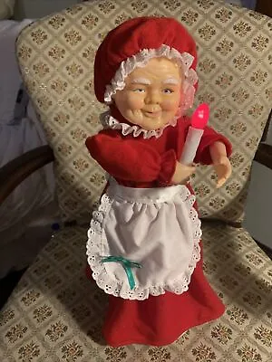 Vintage Mrs Claus Doll Figure With Light Up Candle And Plays Christmas Carols • $14.95