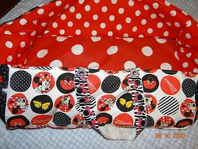 Mickey And Minnie Mouse Baby Doll Bed Carrier Tote 15” Quilted Bright Colors • $12