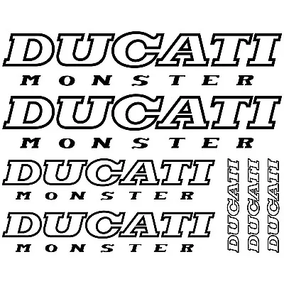 Fits MAXI SET DUCATI MONSTER Vinyl Decal Stickers Sheet Tank High Quality • £8.49