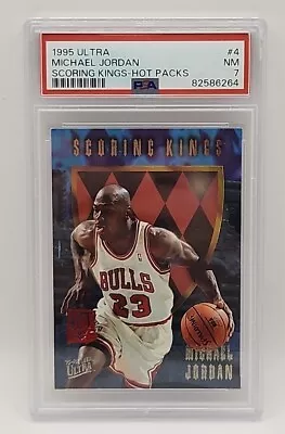 PSA NM 7 NBA 1995 Fleer  Ultra #4 Michael Jordan Scoring Kings Hot Packs Card.  • $80