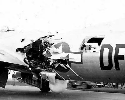 Boeing B-17 Flying Fortress With Flak Damage 8x10 WWII WW2 Wrecked Photo 834a • $7.43