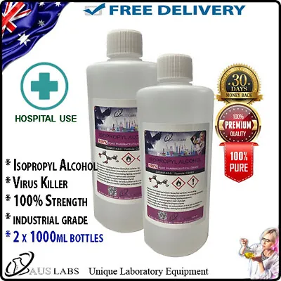 IPA Isopropyl Alcohol 2 X 1ltr 100% PURE Disinfectant Isopropanol Sterilizer • $16.50