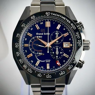Grand Seiko Limited Edition Of 500 Spring Drive Chronograph GMT Blue SBGC219 • $9250