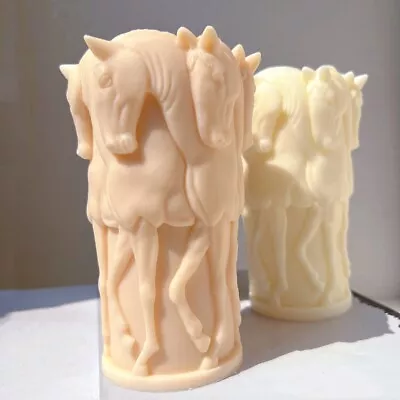 Large Candle A Herd Of Horses Silicone Mold Concrete Gypsum Sculptures DIY Mould • $52.89