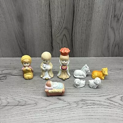 Vintage Frankel Nativity Manger Porcelain Figurines Lot Of 8 Pieces Christmas • $19.99