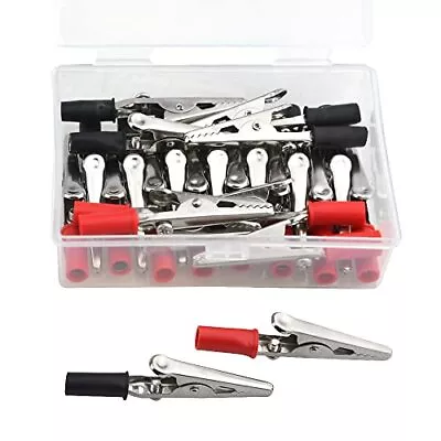 22 PCS Metal Alligator Clips Electrical Test Clamps With Plastic Hands Red Bl... • $10.59