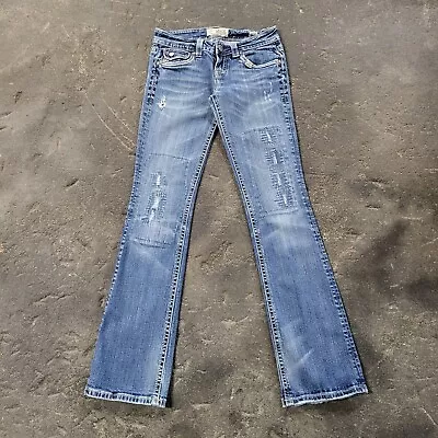 Mek Denim Jeans Women's Size 26x34 Blue Pants Bootcut Lagos Faded Stretch • $25.10