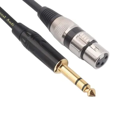 XLR Female To 1/4 Inch (6.35mm) TRS Jack Lead Balanced Signal Interconnect Cable • £12.35