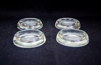 Four Vintage Clear Glass Furniture Floor Casters Coasters  • $20