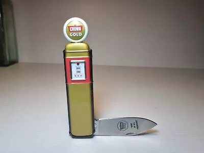 Vintage Crown Gold - Franklin Mint Petrol Pump Collector Knife - Exc Cond  • $40