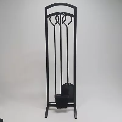 3-Piece Fireplace Tool Set With Stand (Black Powder Coat Finish) • $17.99