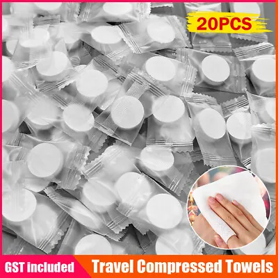 $2.89 • Buy UP 200pcs Travel Compressed Towels Tablet Wash Cloths Camping Hand Towel AU