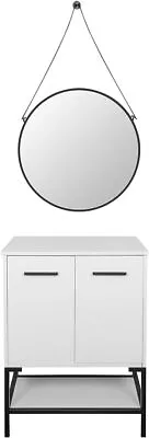 ELECWISH 24 Inch Bathroom Vanity Sink Set White Cabinet With Mirror Faucet • $189.99