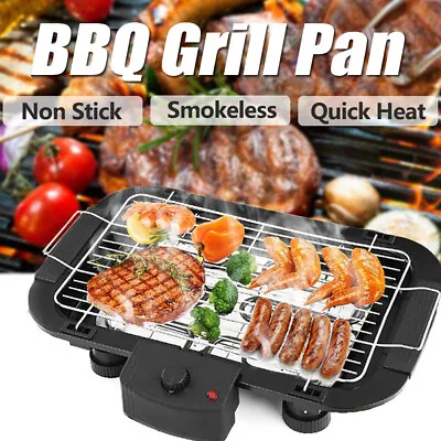 Electric Table Top Grill BBQ Barbecue Garden Camping Cooking 1500W Indoor/Outdoo • £23.40