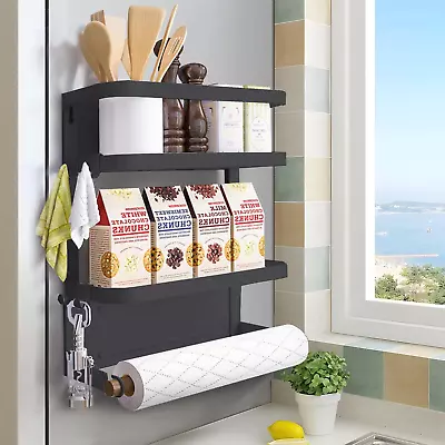 Kitchen Refrigerator Magnetic Spice Rack Paper Towel Holder Shelf Organizer NEW  • $30.76